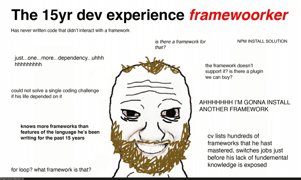 Types of software engineers: The Framework Fanatic